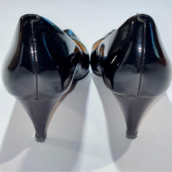 Cole Haan NikeAir Kitten Heel Pumps Sz 9.5 AA Black Patent Leather - Picture 4 of 9